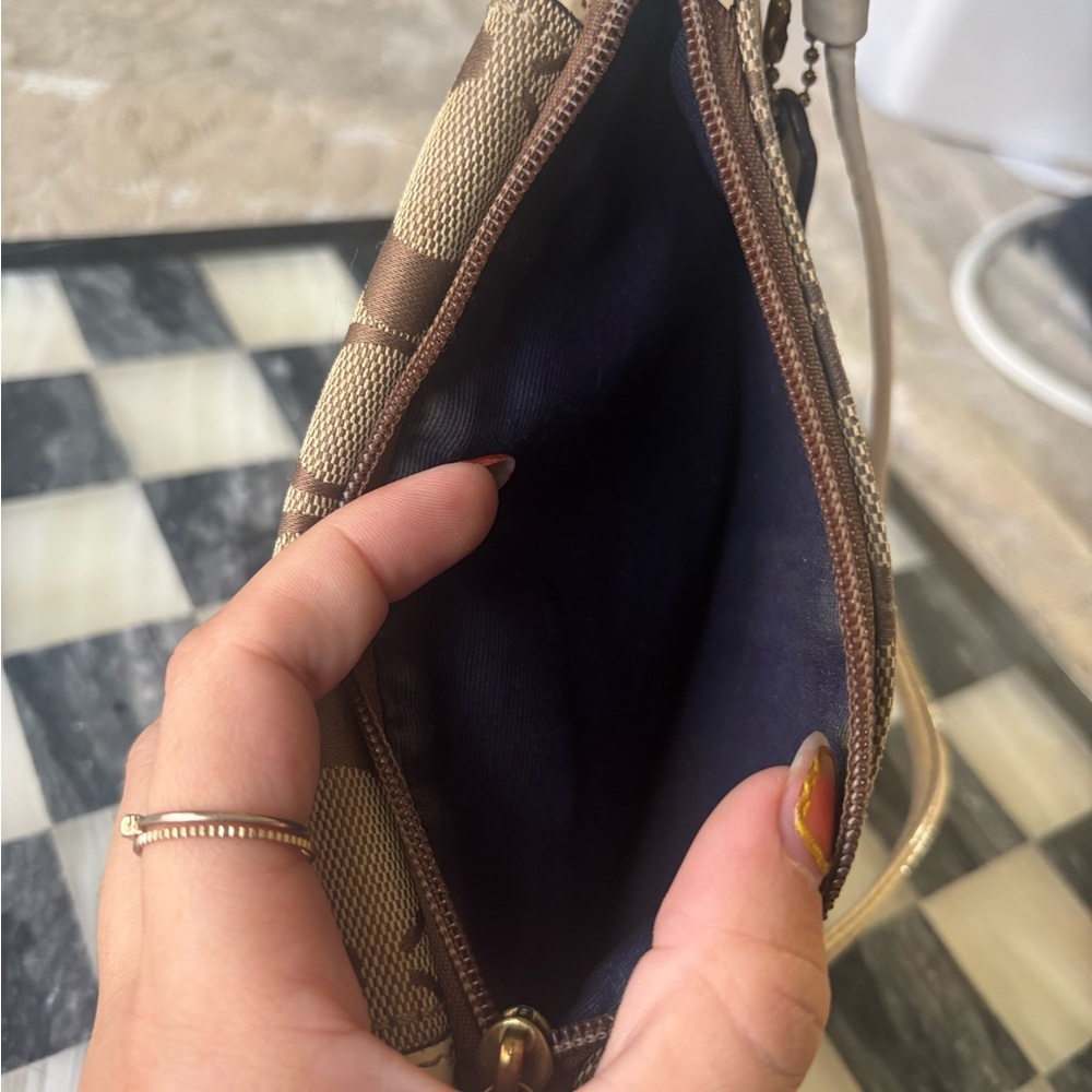 Coach Brown and Cream Wristlet - Picture 6 of 8